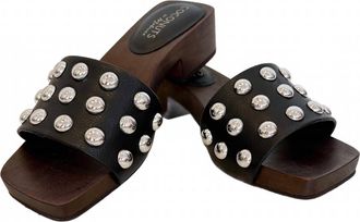 Matisse Footwear Womens Fiora Studded Slide Sandals In Black