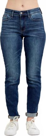 Judy Blue Core Cuffed Slim Fit Jeans In Dark Wash