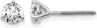 Diamond2Deal 14k White Gold 2/3 ct Round Lab Grown Diamond Stud Earrings Screw Back VS Clarity, D-E Color