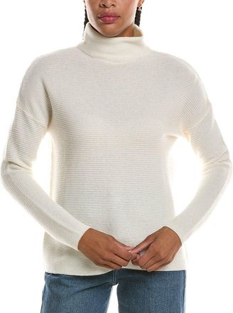 Fort&eacute; Cashmere Textured Slouchy Funnel Neck 100% Cashmere Sweater