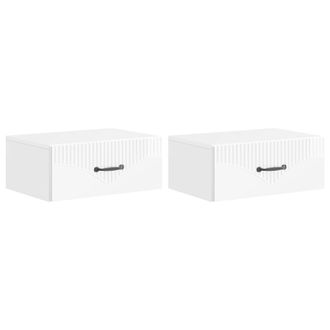 vidaXL Mesita De Noche De Pared 2 Pcs Brillante 49 X 34,5 X 20 Cm Vidaxl