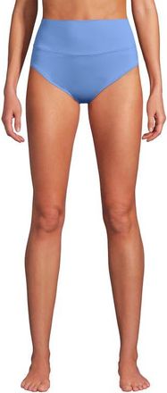 Lands End Chlorine Resistant Pinchless High Waisted Bikini Bottoms in Lake Blue at Nordstrom, Size 12
