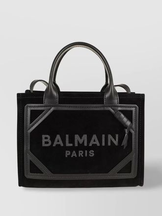 Balmain b-army suede leather crossbody bag