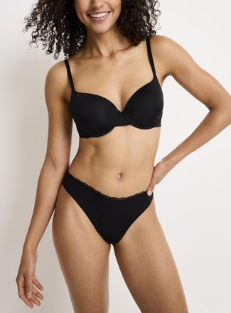 Miiyu Womens Lace trim microfibre thong Recycled nylon