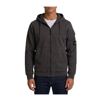 Stone Island Sudadera de Algod&oacute;n con Cremallera - Sweatshirts & Hoodies - Hombre - Gris - 2XL