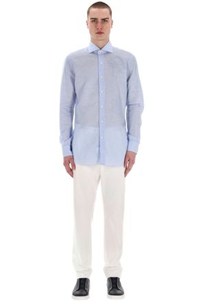 Barba Cult Line Cotton-Linen Tailored Stripe Shirt