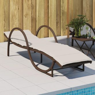 vidaXL Tumbona Con Coj&iacute;n Rat&aacute;n Sint&eacute;tico Marr&oacute;n 60x199x42 Cm Vidaxl