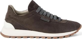 Brunello Cucinelli Suede Runners - Dames - Sneakers - Bruin - 40 EU - Katoen - Schoenen