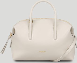DeMellier The Small Stockholm in Chalk Fine Grain Leather Top handle bag