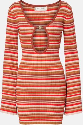 Bananhot Miniabito Rey a righe in maglia a coste con cut-out