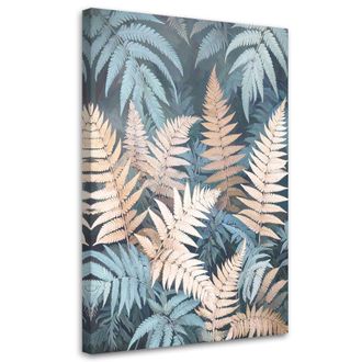 Feeby Cuadro En Lienzo Hojas De Helecho Naturaleza Plantas 70x100