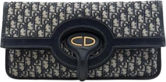 Dior Pre-owned Canvas Clutch - Dames - Vintage Clutch - Blauw - ONE Size - Leer - Vintage