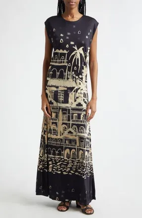 Johanna Ortiz Cardinal Direction Dress in Black /Ecru at Nordstrom, Size 12