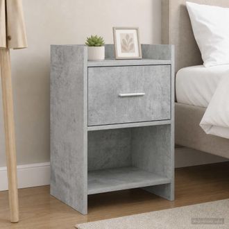 vidaXL Comodini 2 Pz Grigio Cemento 40 X 30 X 60 Cm Vidaxl