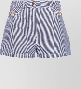 Patou cotton high-rise striped shorts