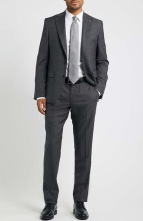 Jack Victor Esprit Screenweave Wool Suit in Charcoal at Nordstrom, Size 38