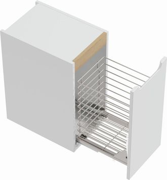 Puma Naturel - Mueble De Ba&ntilde;o Con Cesto Para La Ropa, Extensi&oacute;n Completa Con Acabado Stilla 30x60x45 Cm, Blanco Brillante (still