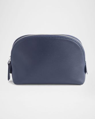 Royce Leather Monogrammed Compact Leather Cosmetic Bag