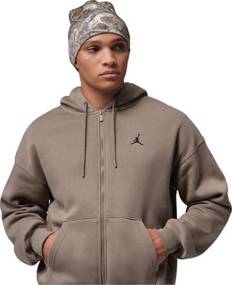 Nike Jordan Brooklyn Fleece Oversized Full-Zip Hoodie Olive Gray Black IB7231-040