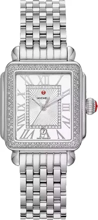 Michele Womens Deco Madison Mid Silver Dial Watch