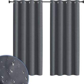 No Brand Cortinas Para Exteriores - 132 X 274 Cm - Impermeables - Resistentes A La Intemperie - Cortina Opaca Para Balc&oacute;n - 2 Piezas