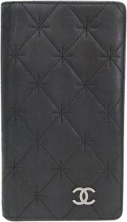 Chanel Pre-owned Vintage Wallet - Dames - Vintage Accessoires - Zwart - ONE Size - Leer - Vintage