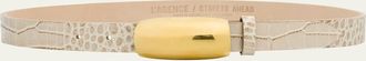 L'agence Marlowe Croc-Embossed Leather Belt