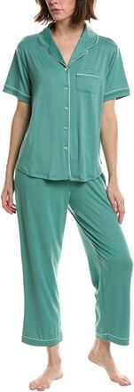 Flora Nikrooz Flora By Flora Nikrooz 2Pc Knit Notch Collar Capri Pajama Set