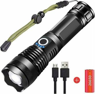 OEM Linterna Led Ultra Potente De 90000 L&uacute;menes, Recargable Por Usb, Modelo Xhp70, 5 Modos, Resistente Al Agua Ipx65 De Alta Potencia Con Bater&iacute;a De 3000 