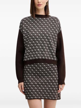 Guess Co patterned long-sleeve sweater - women - Fabric - S - Brown