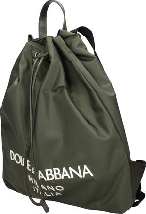 Dolce & Gabbana Mens Green Nylon Backpack