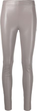 Joseph leather stretch leggings - women - Cotton/Lamb Skin/Lycra - 34 - Grey