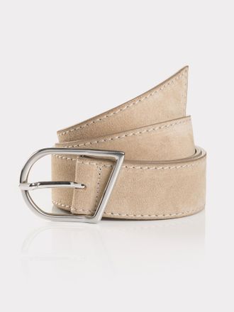 Tom Tailor Lederg&uuml;rtel TOM TAILOR, Damen, Gr. 105, grau (taupe), Leder, unifarben, G&uuml;rtel Lederg&uuml;rtel, mit eleganter Ziernaht