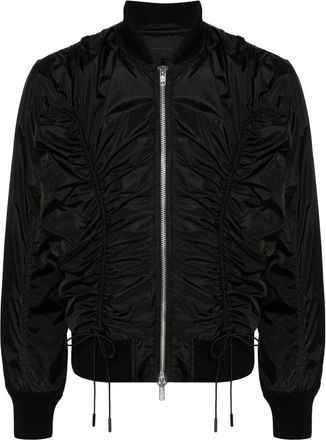 Simone Rocha ruched bomber jacket - men - Polyester/Elastane/Polyamide/Viscose/Acetate/Merino - S - Black