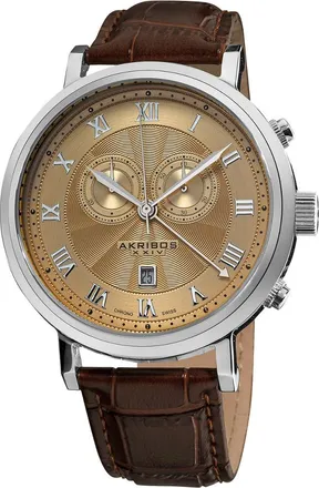 Akribos XXIV Akribos Xxiv Mens Leather Watch