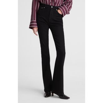 Madewell The Stretch Flare Jeans in Black Rinse Wash at Nordstrom, Size 24