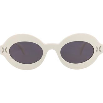 Alaia 49mm Oval Sunglasses in Ivory Ivory Grey at Nordstrom Rack