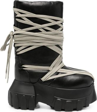 Rick Owens Black Leather Boots