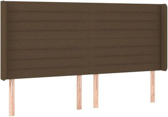 vidaXL Cabecero Con Led De Tela Marr&oacute;n Oscuro 203x16x118/128 Cm Vidaxl