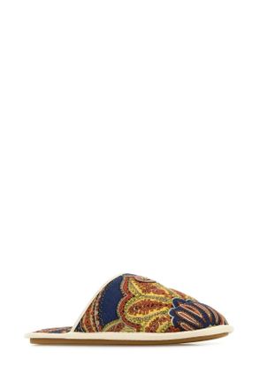 Valentino Garavani Mens Printed Fabric Ta Chambre Slippers Printdisi24398ivoryivory Flat Shoes