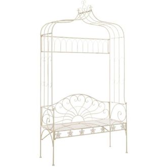 vidaXL Vidaxl - Panchina da Giardino 122 cm in Ferro Bianco Anticato