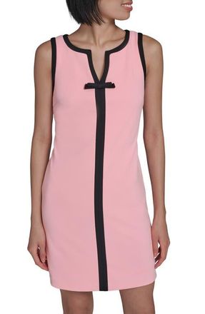 Karl Lagerfeld Sleeveless Scuba Crepe Dress in Almond Blossom Black at Nordstrom, Size 2