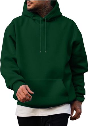 Generic Classic Hoodies for Men UK Sale, Drawstring Hooded Collar Plain Color Mens Hoodies Fleece Sweatshirt with Pocket Ribbed Cuff Long Sleeve Sweatshirts D