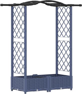 vidaXL Cama Elevada Con Trellis Y Techo Gris 124 X 40 X 123 Cm Pp Vidaxl