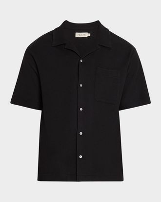 Frame Denim Mens Relaxed Jacquard Camp Shirt