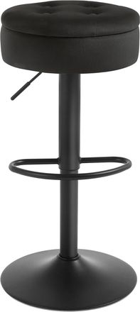 Woltu Woltu - 1x Taburete De Bar De Cocina Con Reposapi&eacute;s Giratorio Y Ajustable - Pen&iacute;nsula Alta - Negro