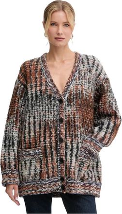 Missoni Gebreide Cardigan met Patroon - Dames - Vesten - Veelkleurig - L - Wol - Truien & Vesten