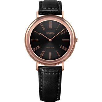 Jowissa Swiss Quartz Watch - Dames - Horloges - Zwart - ONE Size - Leer - Accessoires