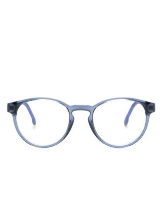 Carrera logo-plaque round-frame glasses - men - Acetate - 50 - Blue