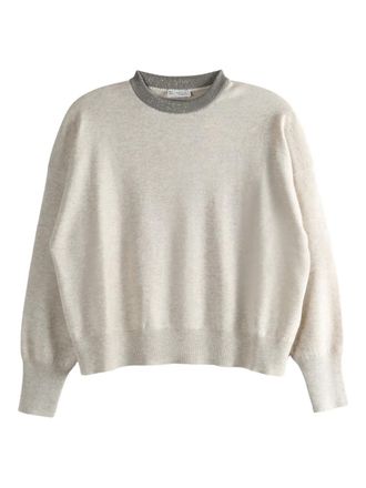 Brunello Cucinelli crew-neck sweater - women - Cashmere - M - Neutrals